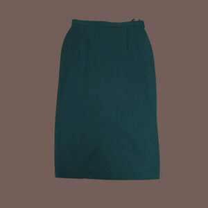 Rena Rowan Pencil Skirt | Deep Green | Size 12 | Vintage 90s